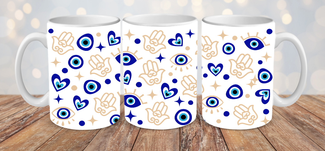 HAMSA AND EVIL EYE MUG