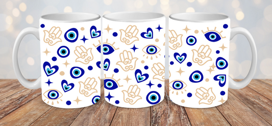 HAMSA AND EVIL EYE MUG