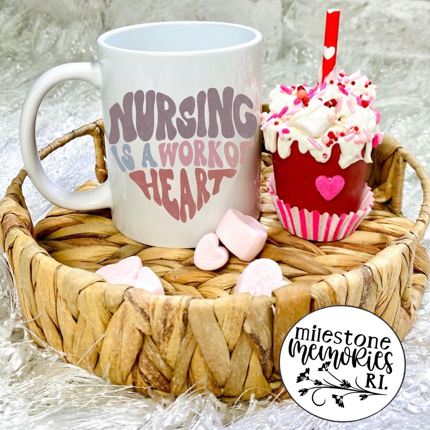 NURSING IS A WORK OF HEART MUG