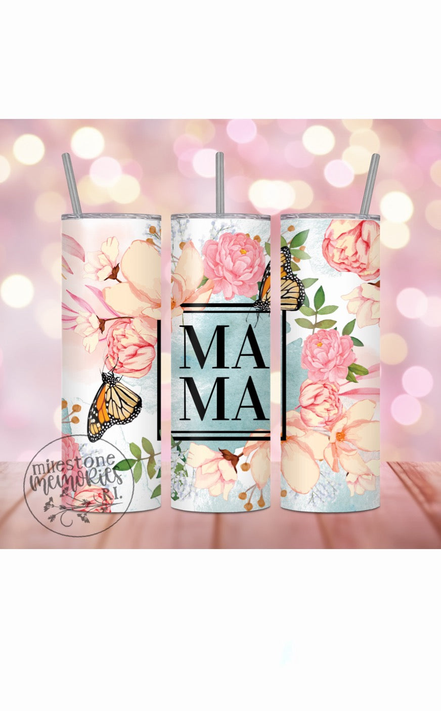 MAMA FLORAL TUMBLER